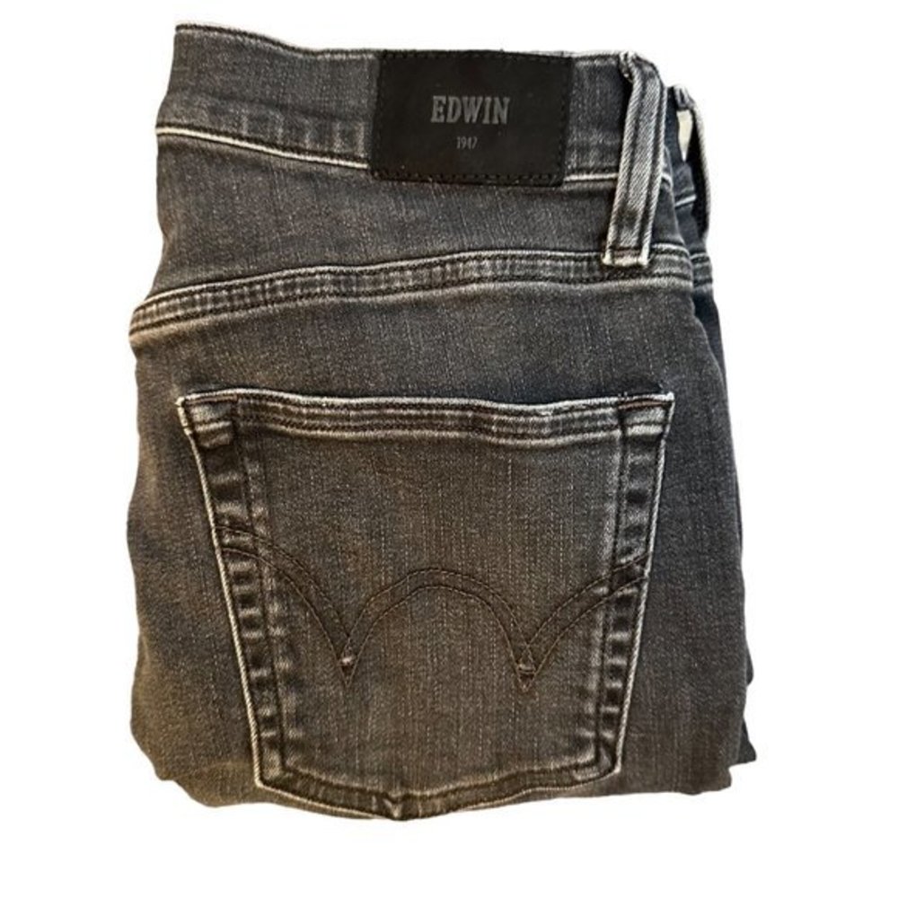 Edwin Black Pixie 9" Mid Rise Skinny Jeans Denim Size 26
